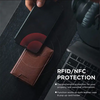 Men Leather wallet RFID Blocking Pop Up Aluminum Wallet with money clip